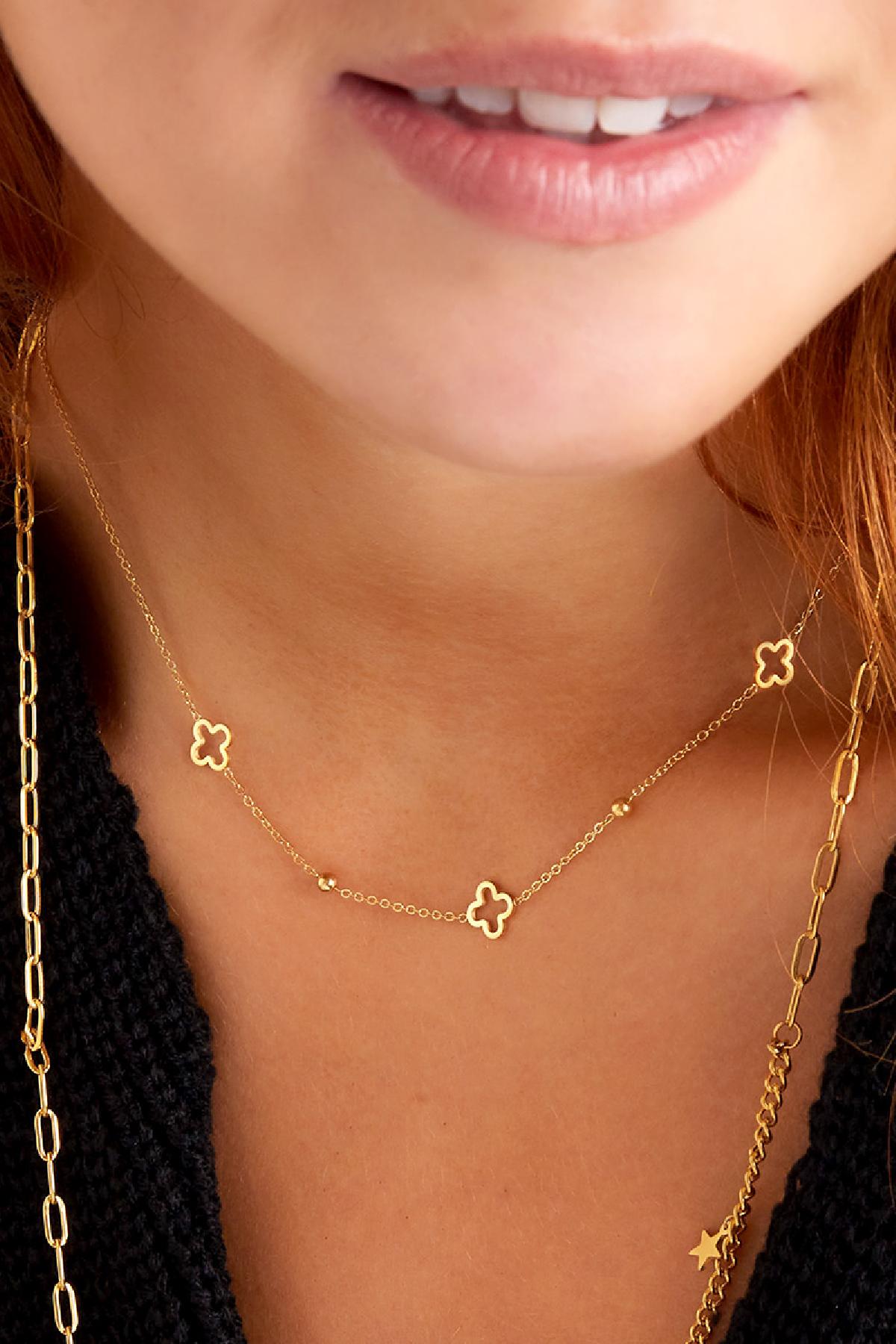 Ketting open klavers Stainless Steel