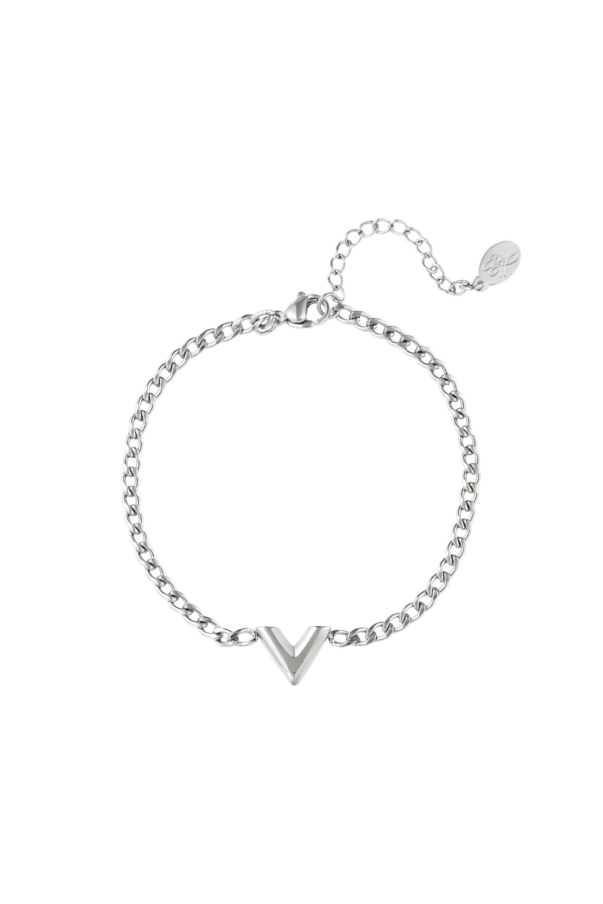 Roestvrijstalen armband Letter V Stainless Steel