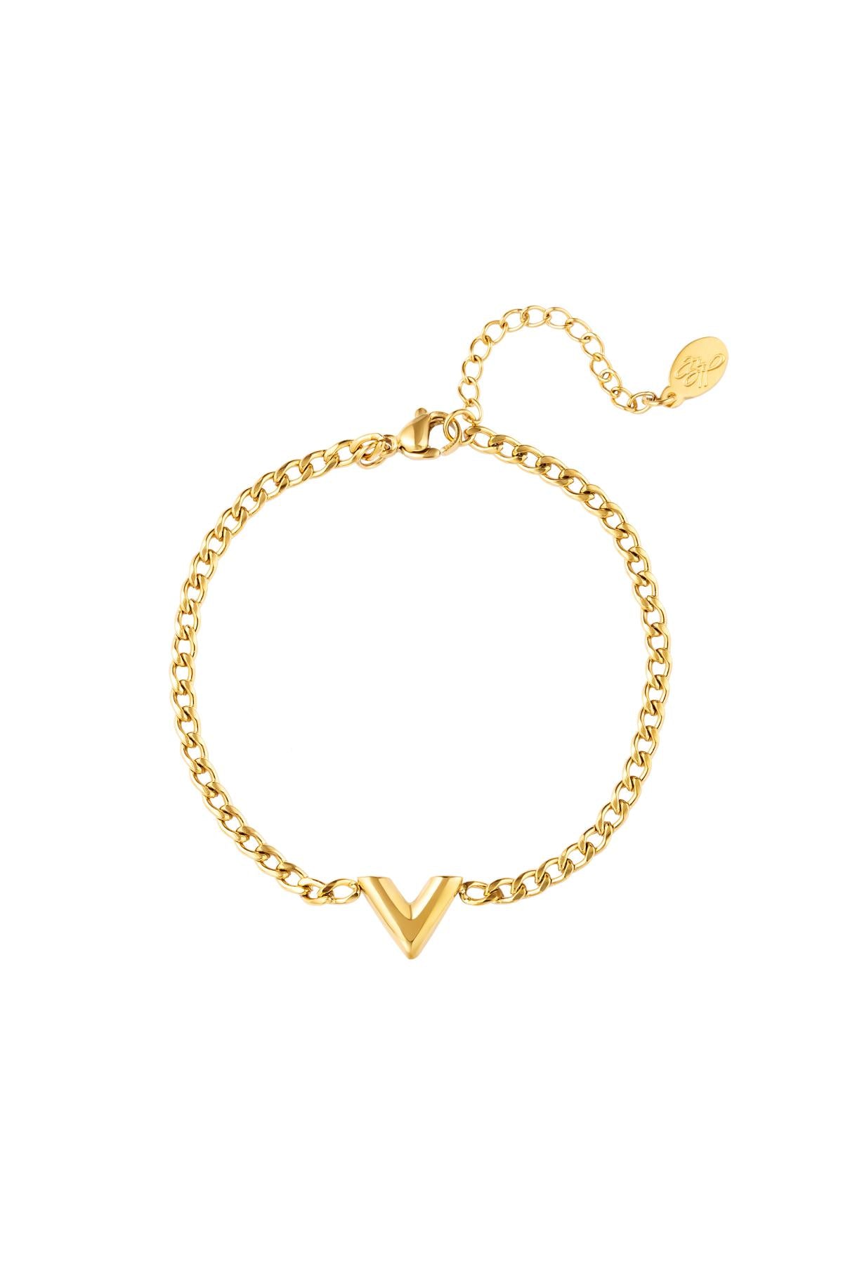 Roestvrijstalen armband Letter V Stainless Steel