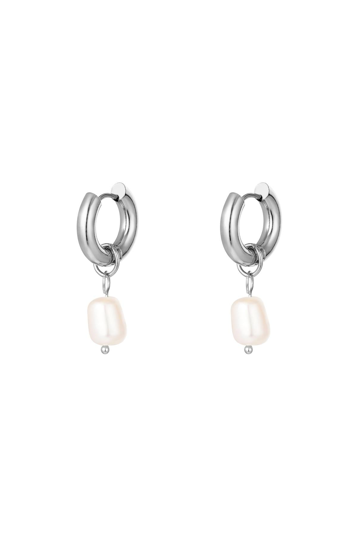 RVS oorbellen parels simpel Stainless Steel