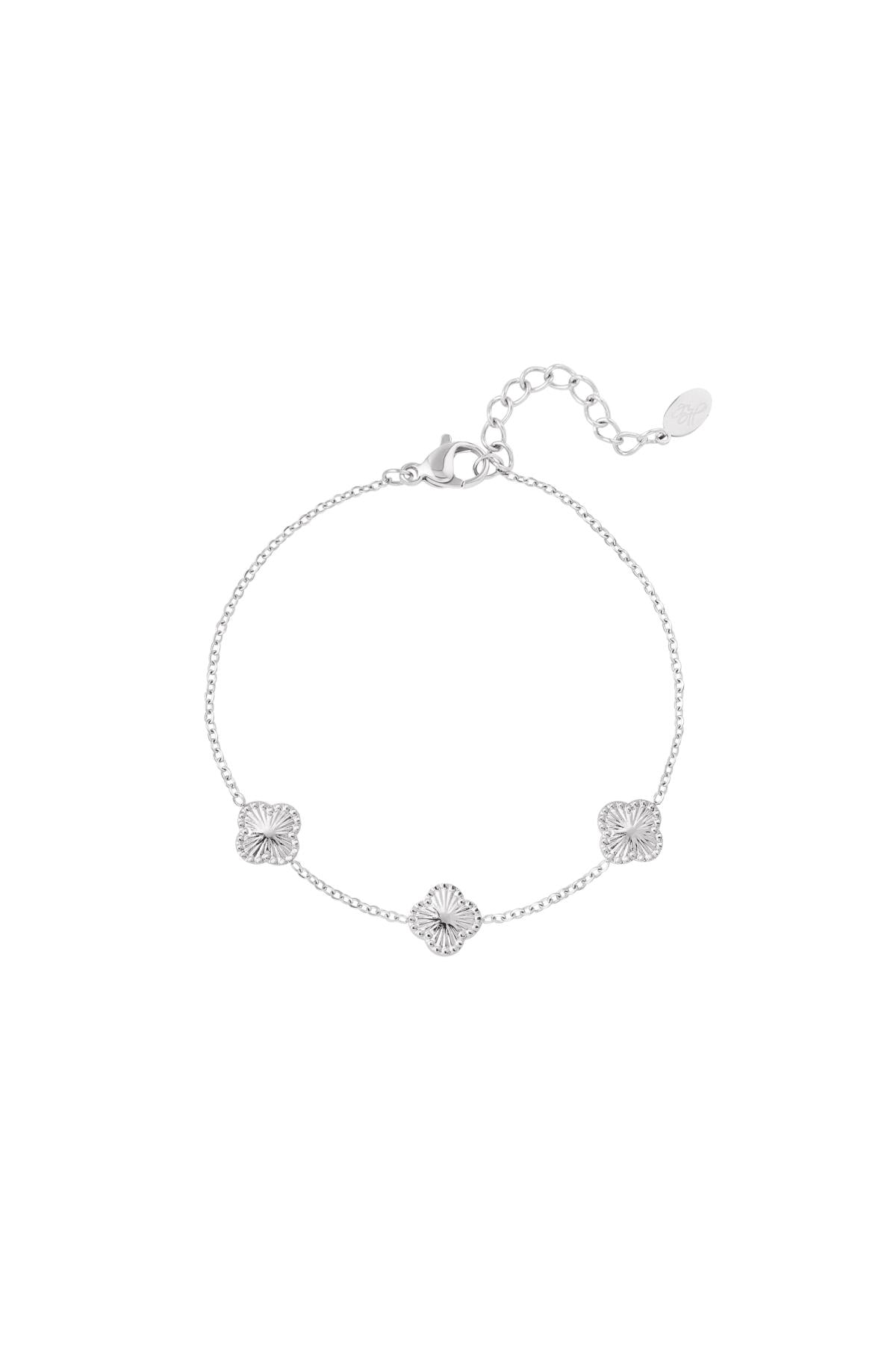 Armband klaver met patroon Stainless Steel