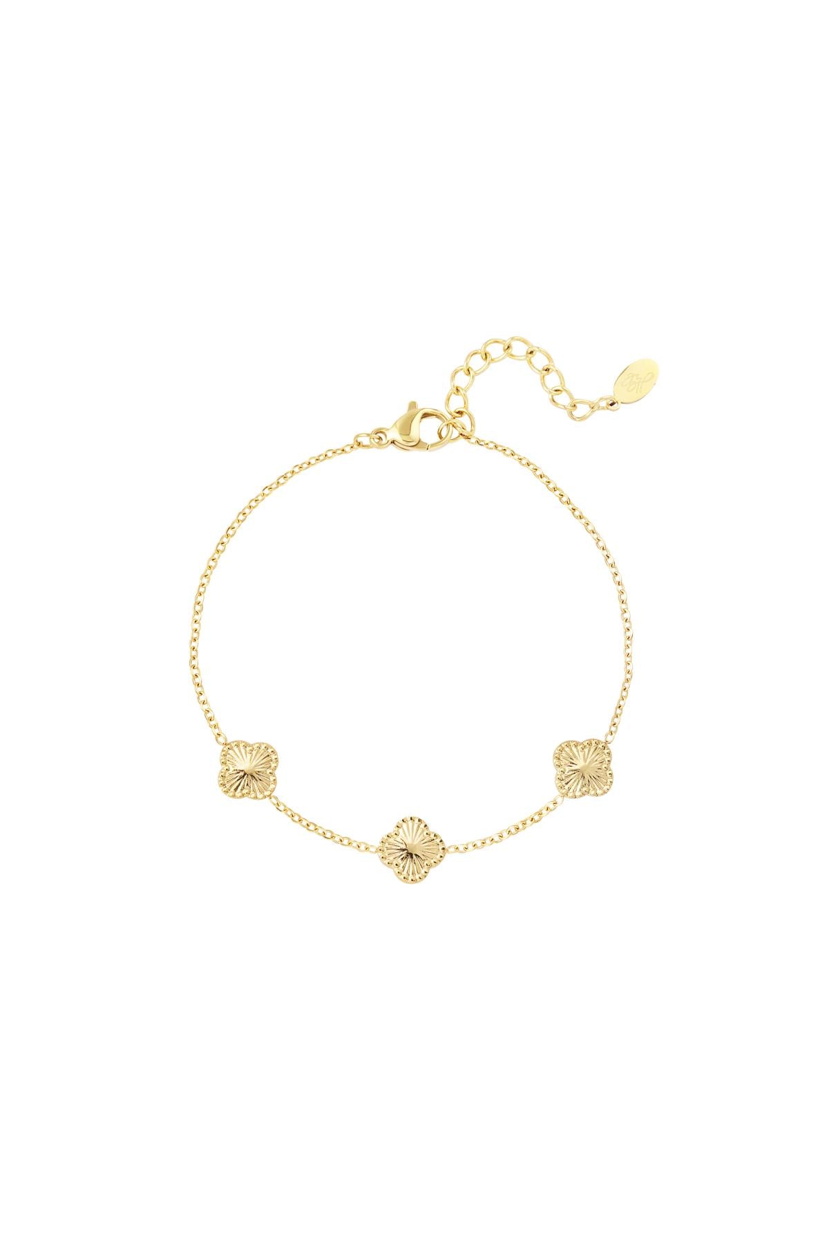 Armband klaver met patroon Stainless Steel