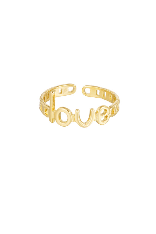 Ring schakels love - goud