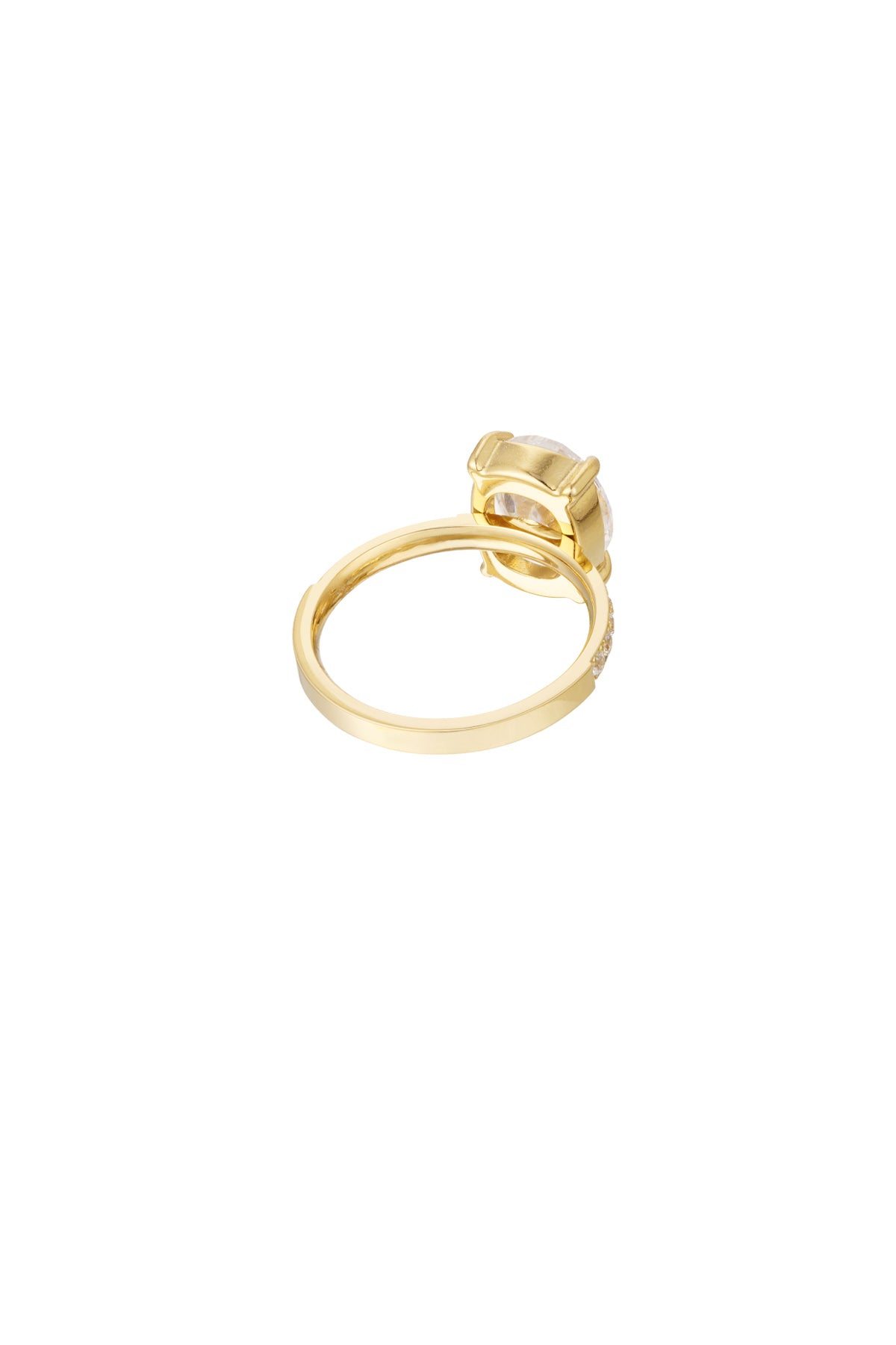 Ring steen met steentjes - goud