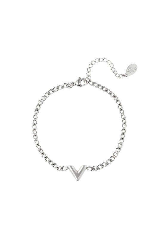 Roestvrijstalen armband Letter V Stainless Steel