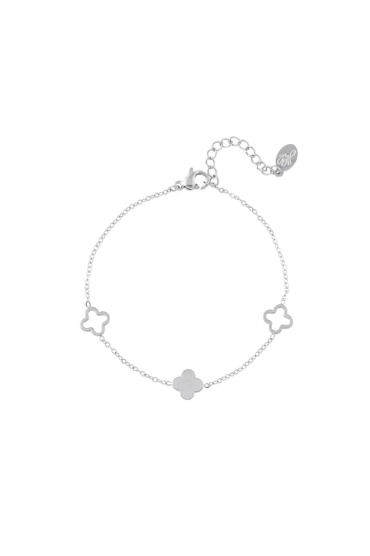 Armband klavertjes Stainless Steel